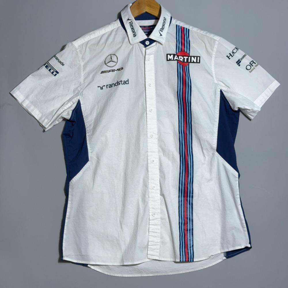 Hackett Williams Martini Racing Shirt Button Down Mens Size XL White F1 Mercedes